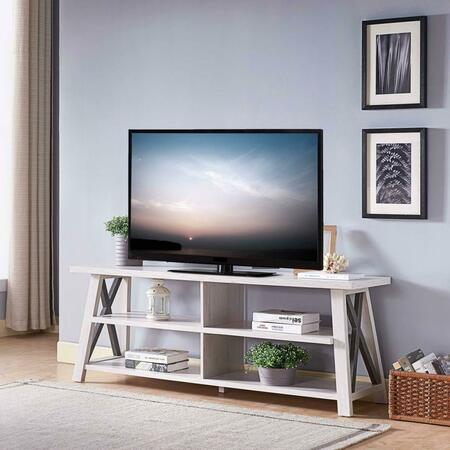 HOMEROOTS Contemporary White Oak & Distressed Grey TV Stand 401251